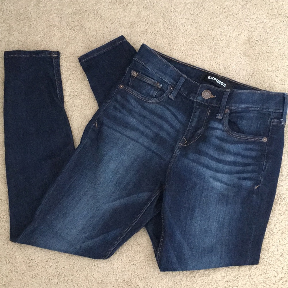 Express Medium Dark Skinny Jeans